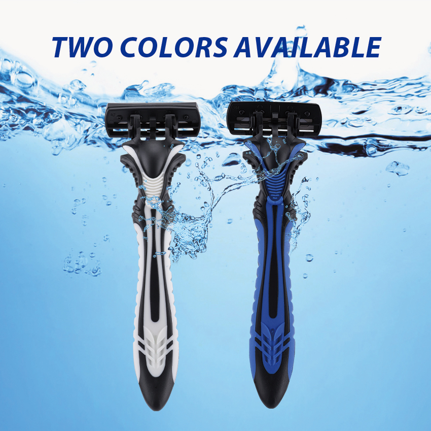 PearlMax New Six Blade Shavers for Men Soft Rubber Handle Shaving Disposable Razors