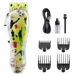 PearlMax T-Blade Haircut Machine Football Printed Mens Pro Cordless Rechargeable Hair Clipper Trimmer