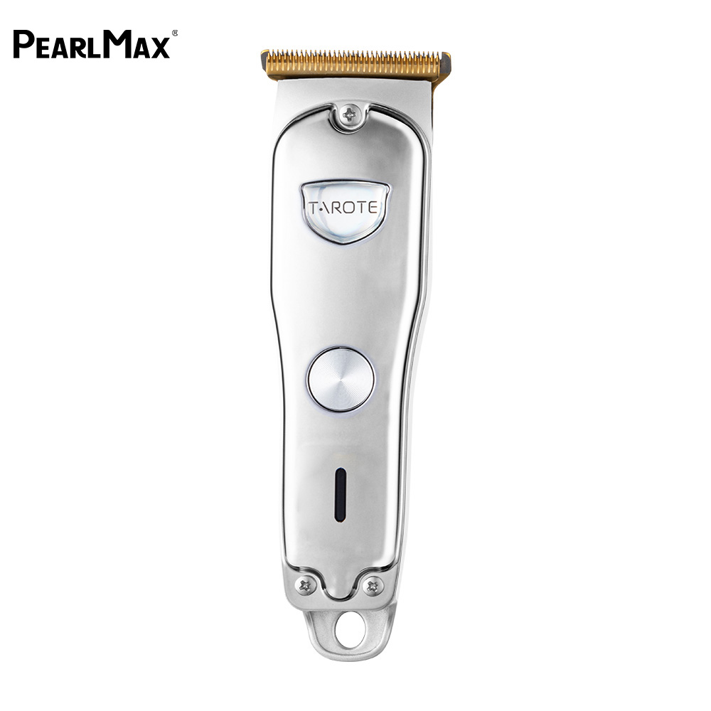 Pearlmax USB Rechargeable Electric Hair Trimmer Metal Silver Salon Barber Hair Clipper Machine Trimmer