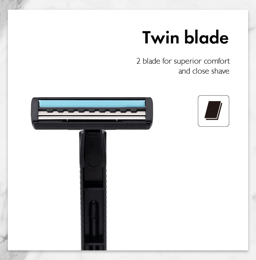 Wholesale Men's Razor Maquinillas De Afeitar Doble Hoja Twin Blades Stainless Steel Shaver Disposable Razor with Lubricant