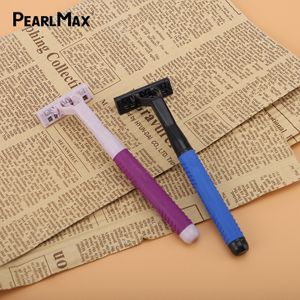 PearlMax High Quality OEM Sweden Imported Stainless Steel razor Triple Blade Shaving Disposable razor with Lubrication Strip