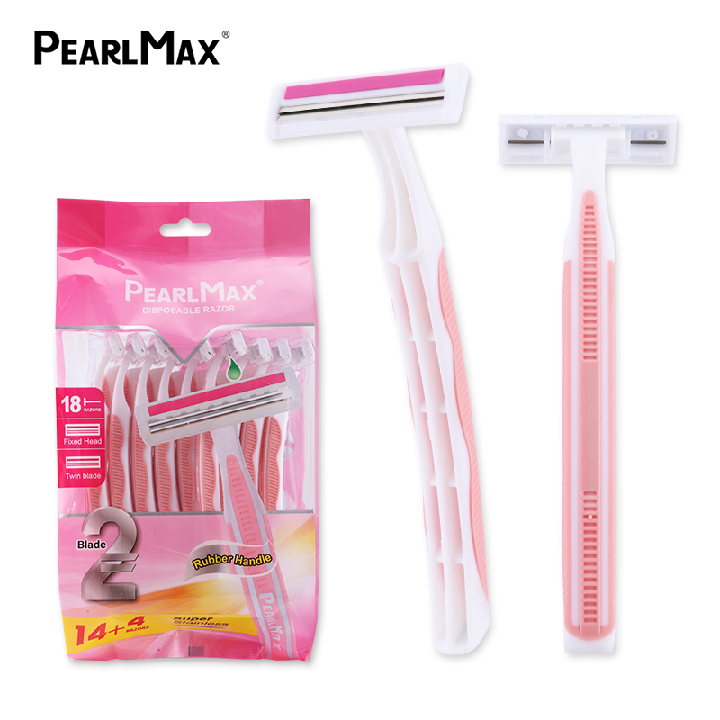 Pealmax Twin Blade Razor New Design Rubber Handle Wholesale Women's Shaving Razor