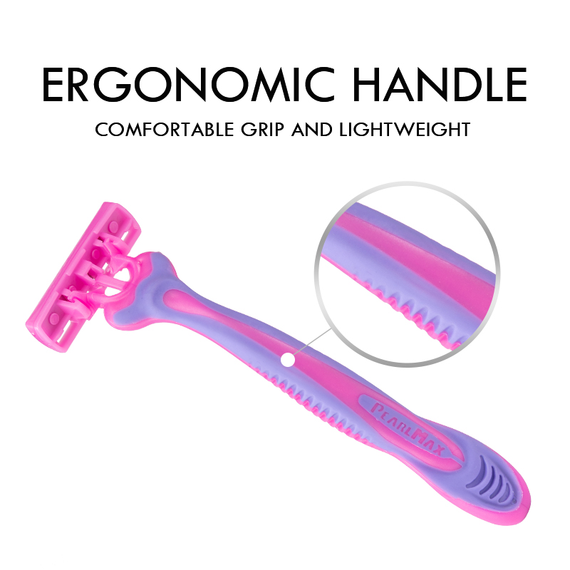PearlMax Female 3 Blade Razor Facial Body Shaving Razors for Women