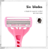 PearlMax New Selling Six Blades Shaving Razor Different Types Classic Safety Razor with Lubricating Strip Women 6 Blades Razor