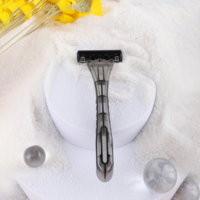 PearlMax Factory Triple Blade Stainless Steel System Face Razor Compatible With 3 Razor Plastic Transport Handle Mens Shaving