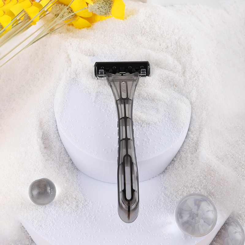 PearlMax Factory Triple Blade Stainless Steel System Face Razor Compatible With 3 Razor Plastic Transport Handle Mens Shaving