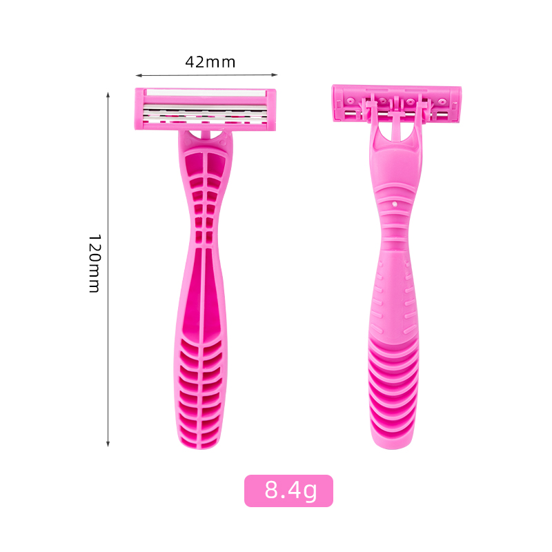 Pearl Max Plastic Triple Stainless Steel Blade Pivoting Head With Lubricating Strip Disposable Razor Plastic Handle Cheap Razor