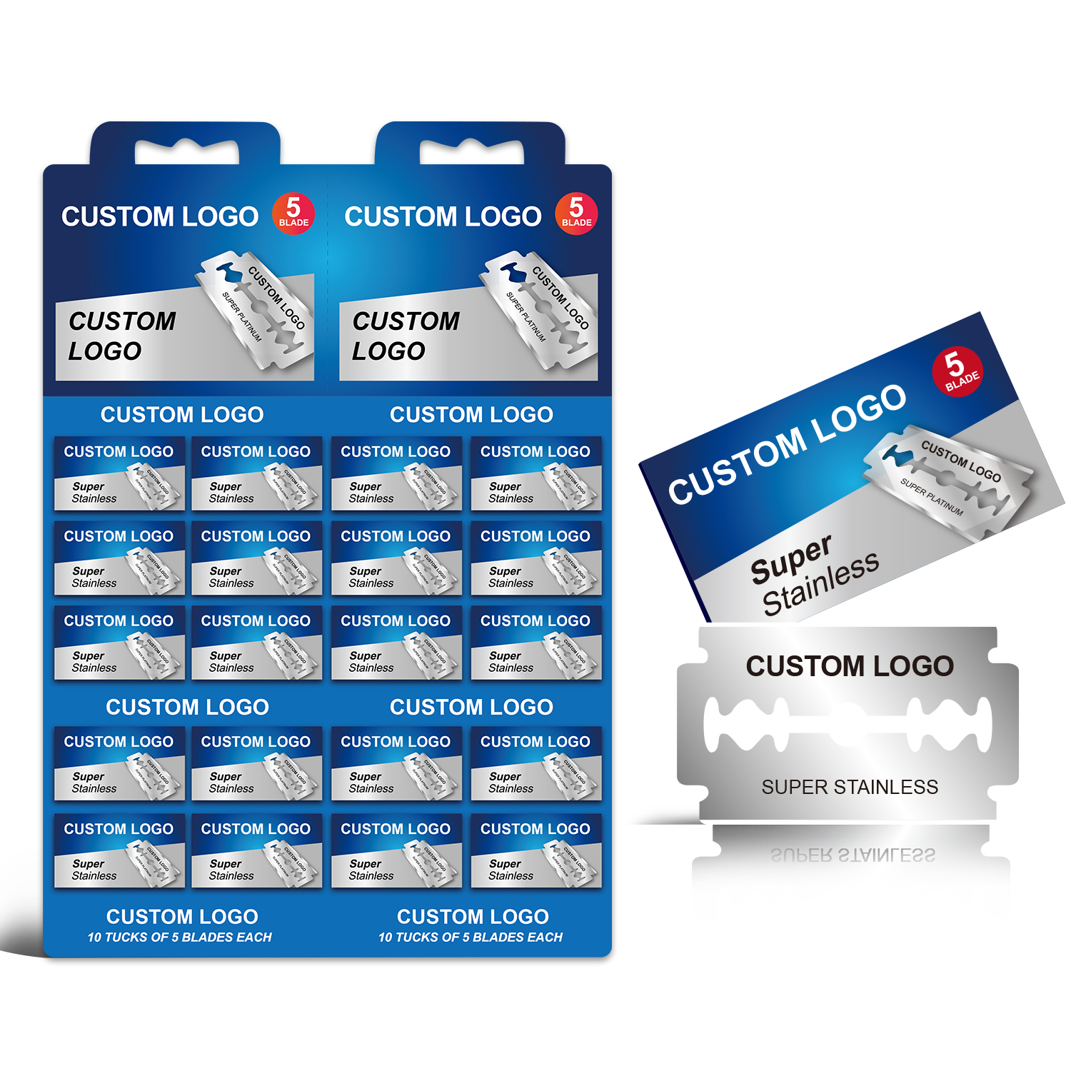 Customized Wholesale Professional Super Stainless Steel Razor Blade Double Edge Safety Razor Barbers 