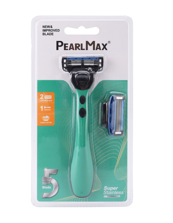 PearlMax 5 Blade Razor Shaving Knife Handle Razors 5 Five Blade Cartridge System Razors Recycle Metal Stainless Steel +ABS