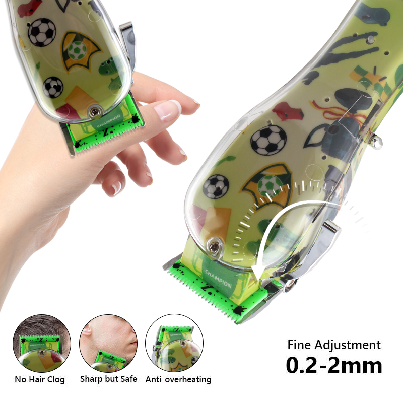 PearlMax T-Blade Haircut Machine Football Printed Mens Pro Cordless Rechargeable Hair Clipper Trimmer