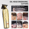 PearlMax Custom Logo USB Cordless Electric Hair Cutter Carved Metal Salon Use Digital Hair Clippers