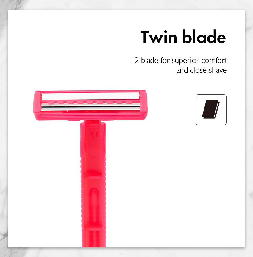 Twin Blade Razor For women 10pcs polybag package