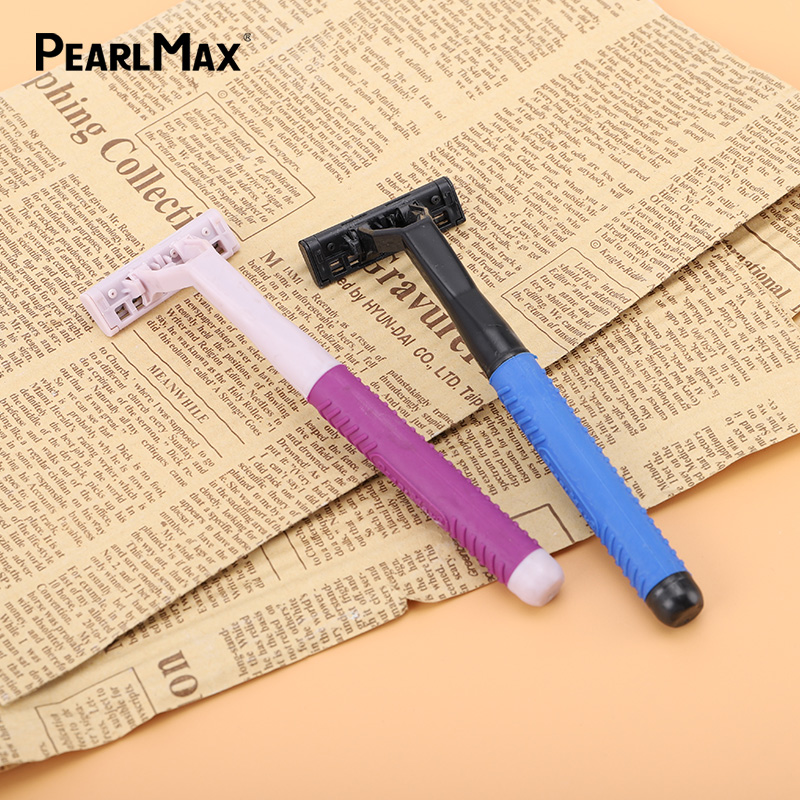 PearlMax High Quality OEM Sweden Imported Stainless Steel razor Triple Blade Shaving Disposable razor with Lubrication Strip