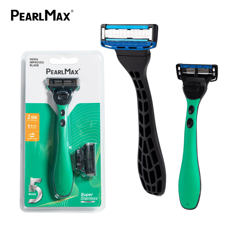 PearlMax Razor Rubber Handle Manufacturer Safety Shaving Razor 5 Blade Disposable Razor for Men