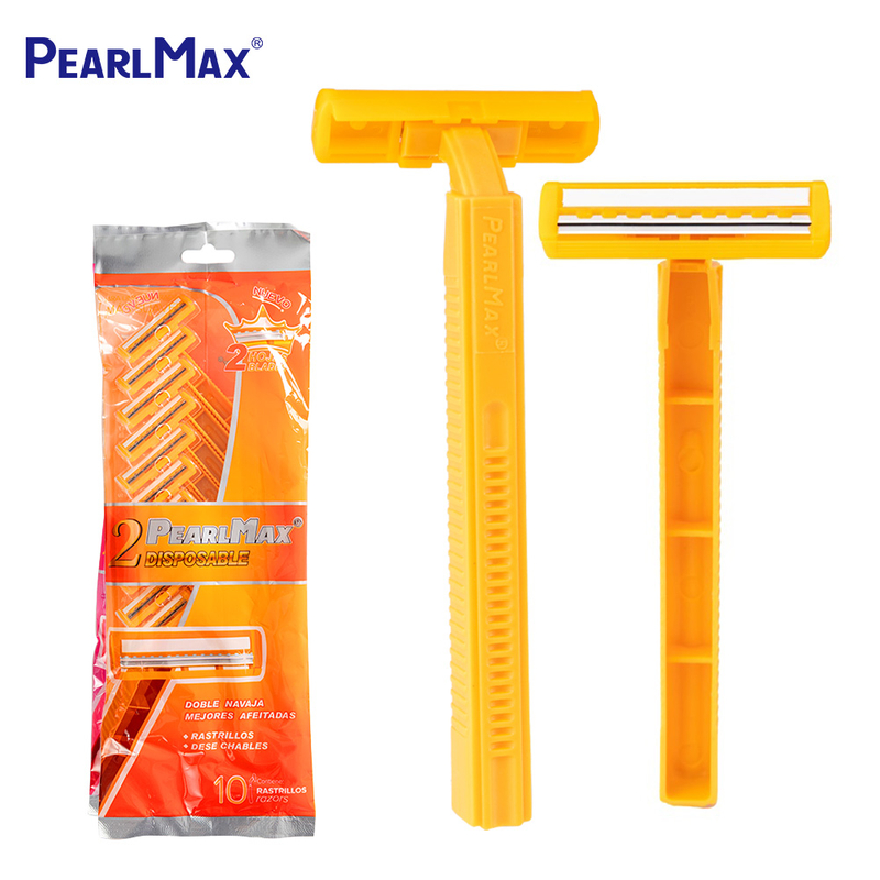 PearlMax Factory Price Twin Blade Stainless Steel Blade Straight Disposable Shaving Razors for Men