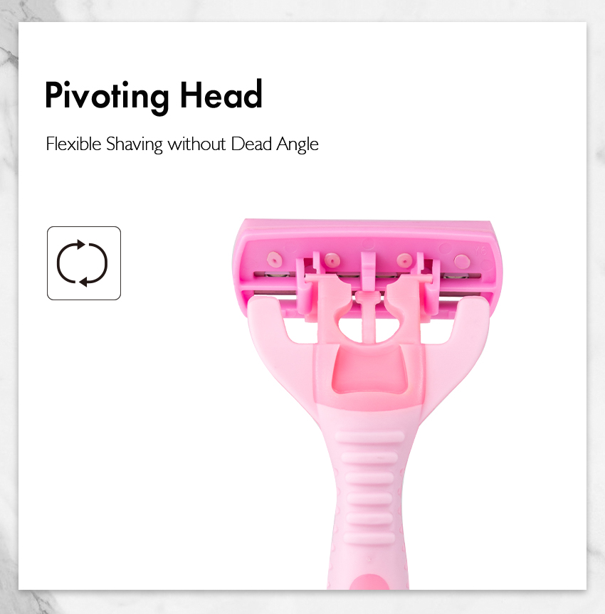 PearlMax New Selling Six Blades Shaving Razor Different Types Classic Safety Razor with Lubricating Strip Women 6 Blades Razor