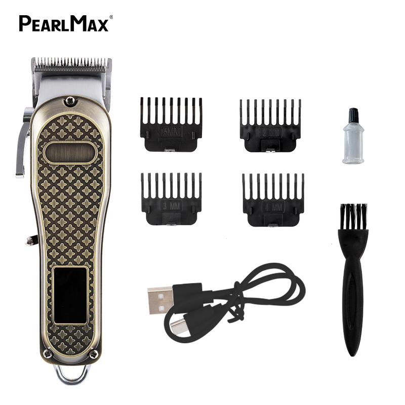 PearlMax Hair Cut Machine Beard Trimmer Cordless Barber Clippers Rechargeable Professional Electric Hair Trimmer for Men