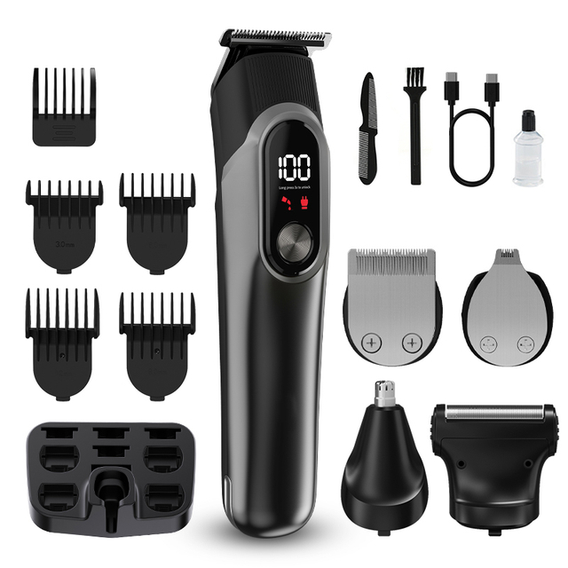 PearlMax Custom Mens Grooming Kit Digital USB Charging Nose Trimmer Hair Clippers for Salon Barber