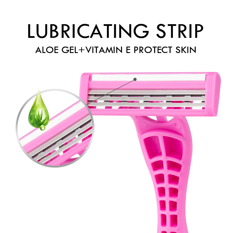 Pearl Max Plastic Triple Stainless Steel Blade Pivoting Head With Lubricating Strip Disposable Razor Plastic Handle Cheap Razor