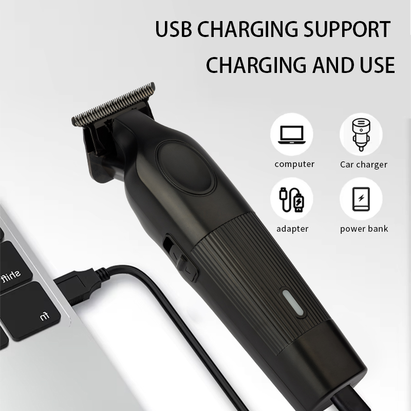PearlMax Custom Logo Metal Carving Hair Cutter USB Cordless Electric Hair Clipper for Salon Use